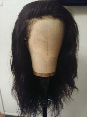 Black Long Wavy Women's human hair 13x6 Wig - Unbranded